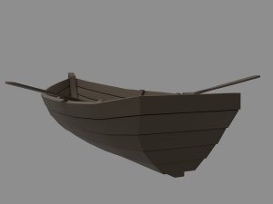 Wooden boat Model 3D