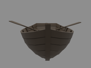 Wooden boat Model 3D