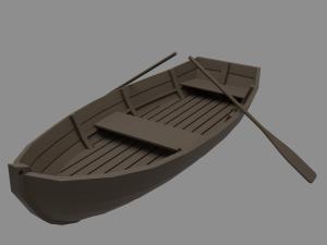 Wooden boat Model 3D