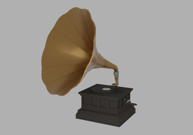 Gramophone 3D Model .c4d .max .obj .3ds .fbx .stl .blend 