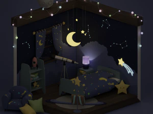 Galaksi &ccedil;ocuk odası 3D Model