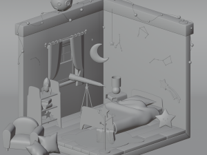 Galaxy kid bedroom 3Dモデル