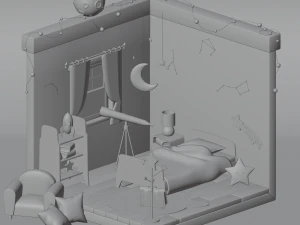 Galaxy kid bedroom 3D Model