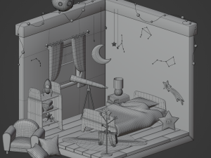 Galaxy kid bedroom 3Dモデル