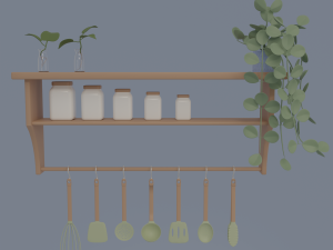 Kitchen and balcony 3D Model