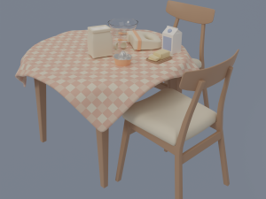 Kitchen and balcony 3D Model