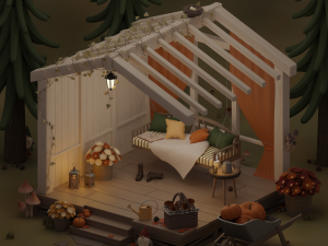 Fall terrace Modèle 3D
