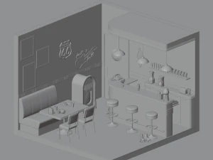 American diner 3D Model