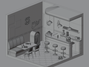 American diner 3D Model