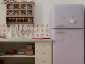 Kitchen with bar 3D Model