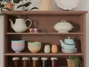 Kitchen with bar 3D Model