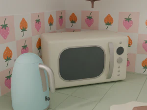 Kitchen with bar 3D Model