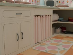 Kitchen with bar 3D मॉडल