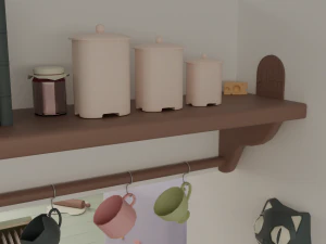 Kitchen with bar 3D Model