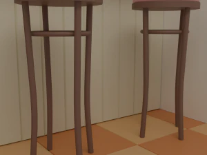 Kitchen with bar 3D Model