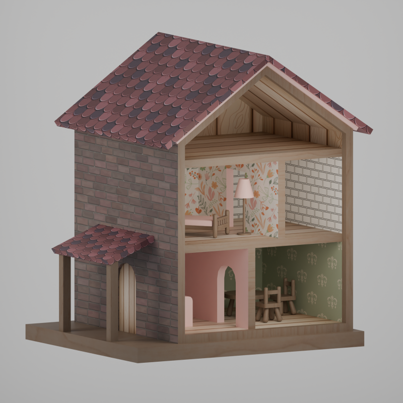 Dollhouse Model 3D .c4d .max .obj .3ds .fbx .stl .blend 