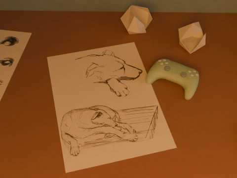 Attic bedroom 3D Model