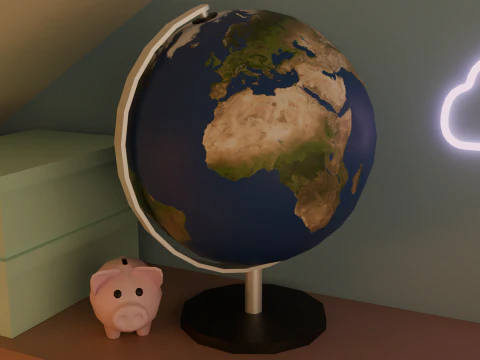 Attic bedroom 3D Model