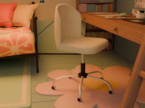 Attic bedroom 3D Model