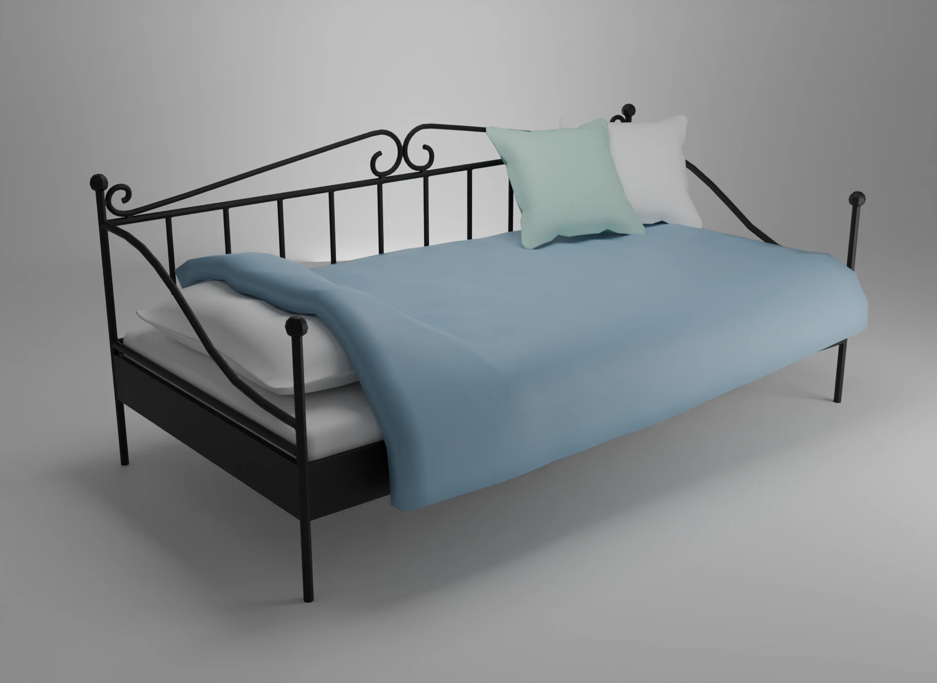 Sofa bed 3D Model .c4d .max .obj .3ds .fbx .stl .blend 