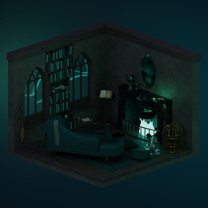 Wizard living-room Modèle 3D .c4d .max .obj .3ds .fbx .stl .blend