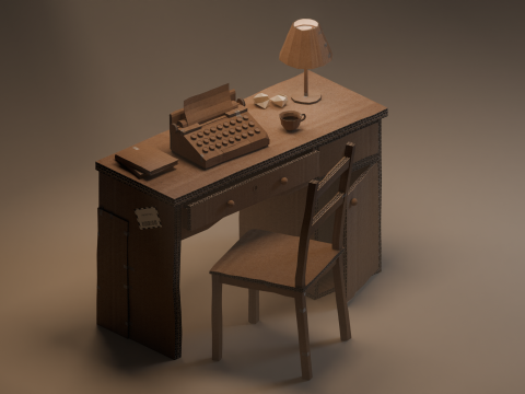 Cardboard writers desk 3D Модель