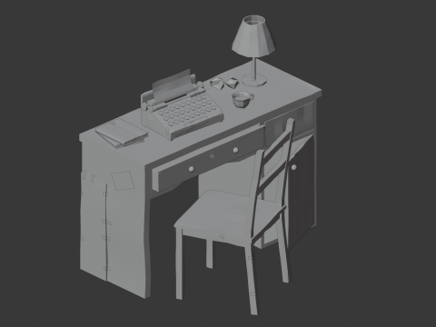 Cardboard writers desk 3D Модель