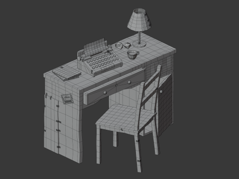 Cardboard writers desk 3D Модель