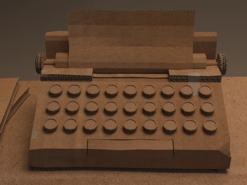 Cardboard writers desk 3D Model