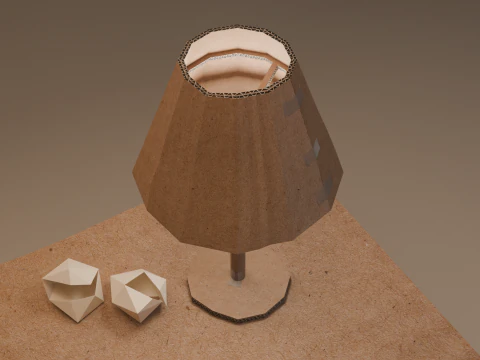 Cardboard writers desk 3D Model