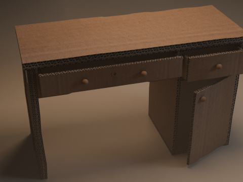Cardboard writers desk 3D Модель