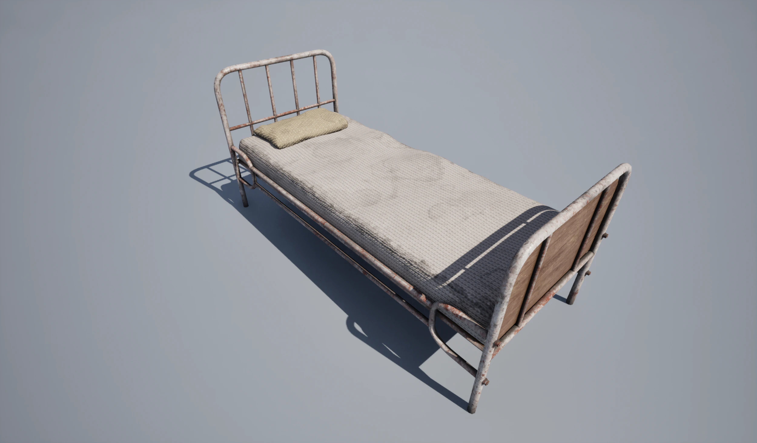 Old Hospital Bed 3D Model .c4d .max .obj .3ds .fbx .stl .blend 