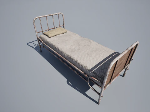 Cama de hospital antiga Modelo 3D