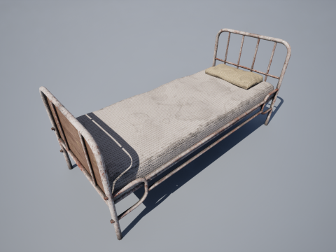 Vecchio letto d'ospedale Modello 3D