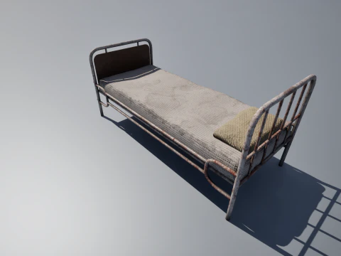 Old Hospital Bed 3D Model