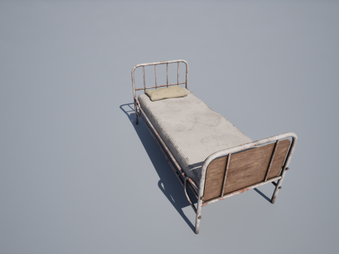 Vecchio letto d'ospedale Modello 3D