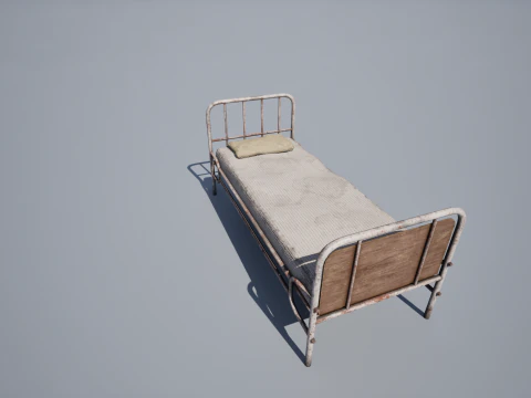 Old Hospital Bed 3D Model
