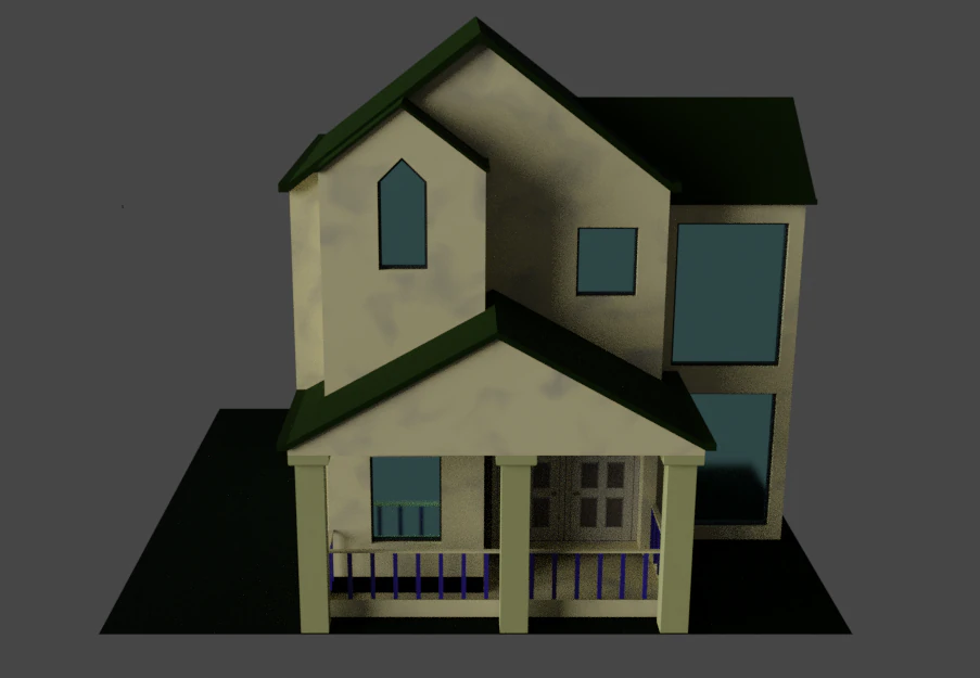 SUBURBAN HOUSE 2 3D Model .c4d .max .obj .3ds .fbx .stl .blend 
