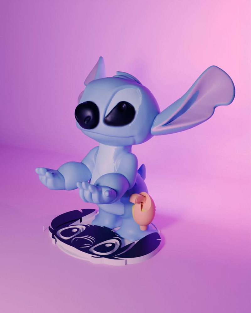 Stitch Stand for controller and phone 3D Print Model .c4d .max .obj .3ds .fbx .stl .blend