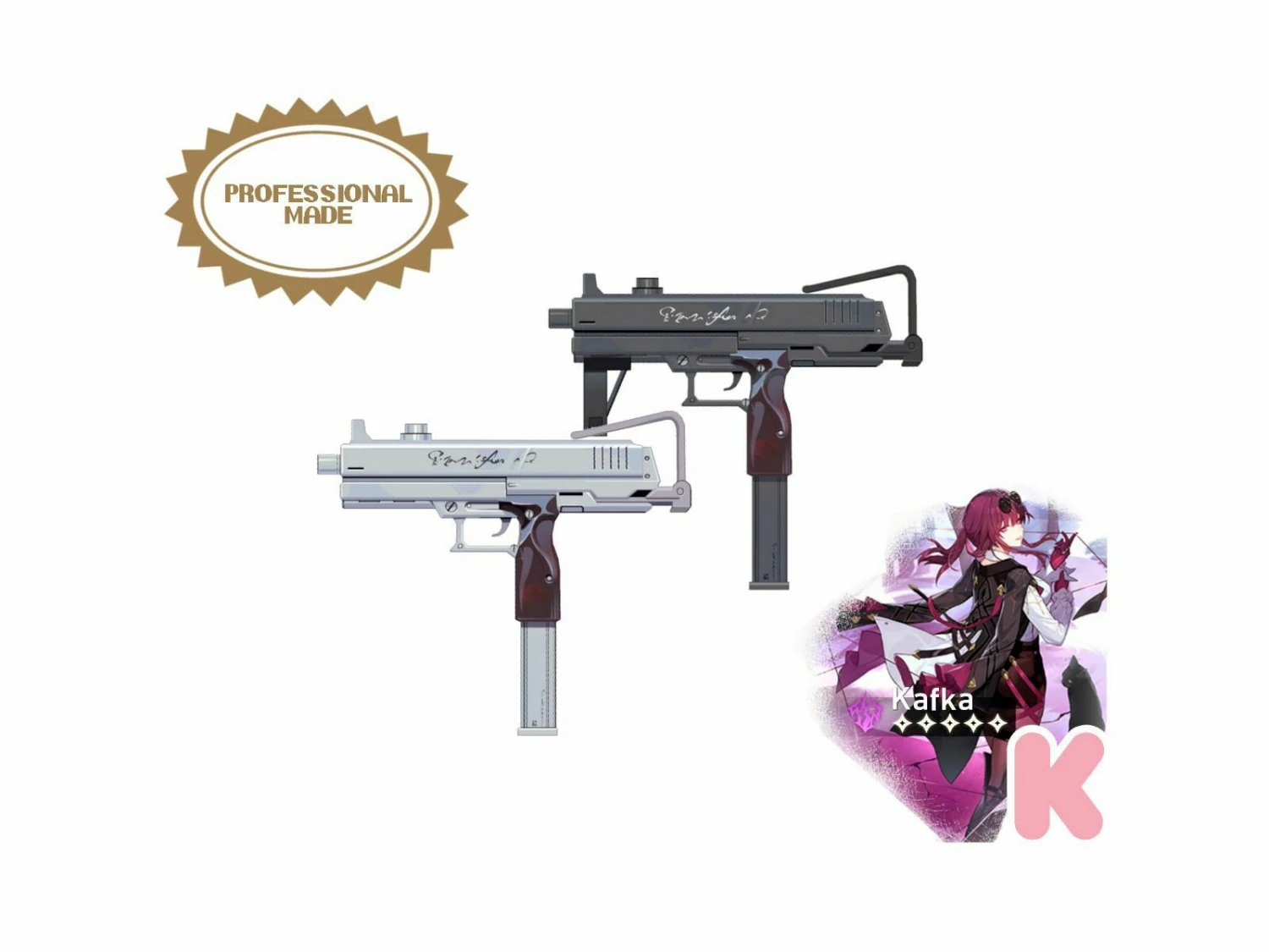 Honkai Star Rail - Kafka Uzi Digital Files - Honkai Star Rail Cosplay - Kafka Cosplay 3D Print Model .c4d .max .obj .3ds .fbx .stl .blend 
