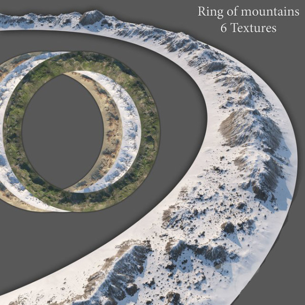 Ring of mountain Model 3D .c4d .max .obj .3ds .fbx .stl .blend 