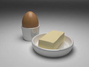 Egg and butter 3D Модель