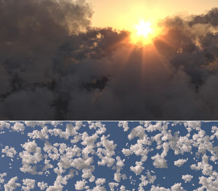 Cloudy Sky - Polygon clouds 3D Model .c4d .max .obj .3ds .fbx .stl .blend 