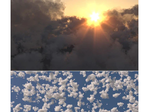 Cielo Nublado - Nubes poligonales Modelo 3D