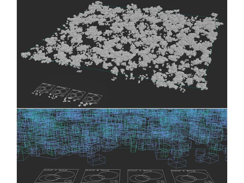 Cloudy Sky - Polygon clouds 3D Model