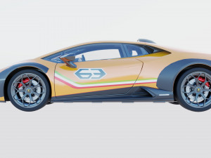 Orange Huracan Sterrato HQ interior VR Ready 3D Model