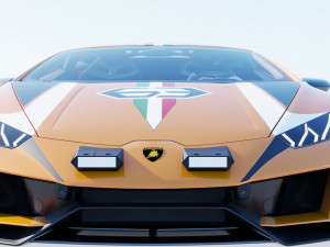 Orange Huracan Sterrato HQ interior VR Ready 3D Model