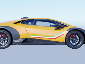 Orange Huracan Sterrato HQ interior VR Ready 3D Model