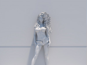 Sexy girl and wings Modelo 3D