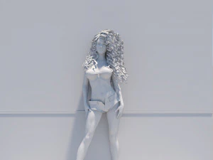 Sexy girl and wings 3D Model